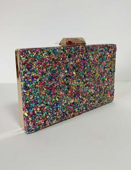 Cartera fiesta piedras multicolor